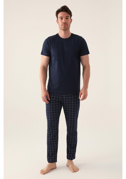 2996 Comfortable Lacivert Erkek Pijama Takımı