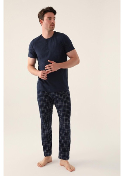 2996 Comfortable Lacivert Erkek Pijama Takımı