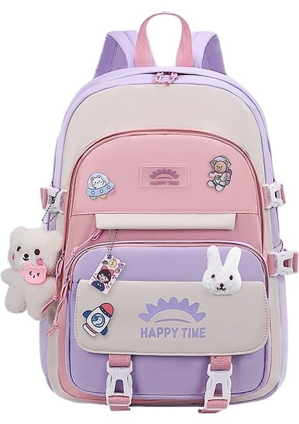 Kız Çocukların Yükünü Azaltmak Için Ilkokul Öğrencilerinin Okul Çantası, Üç Ila Altı Çocuk Için Birinci Sınıf Omurga Koruması, Kız Çocukları Için Ultra Hafif Dörtlü Basınç Tahliyesi (Yurt Dışından)