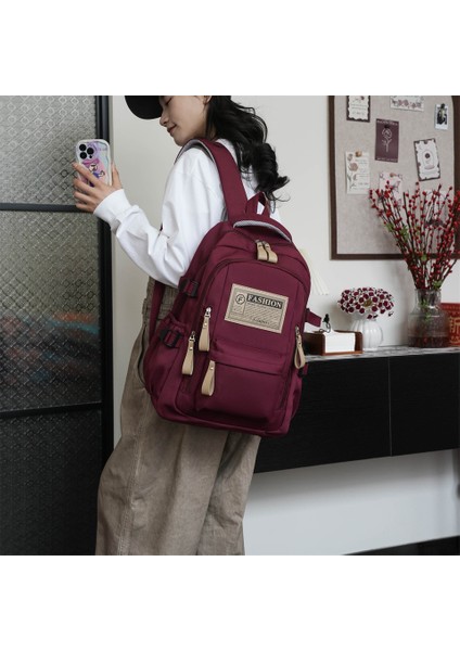 Kız Öğrenciler Basit Seyahat Sırt Çantası Lise Ortaokul Öğrencileri Büyük Kapasiteli Okul Çantası (Yurt Dışından)