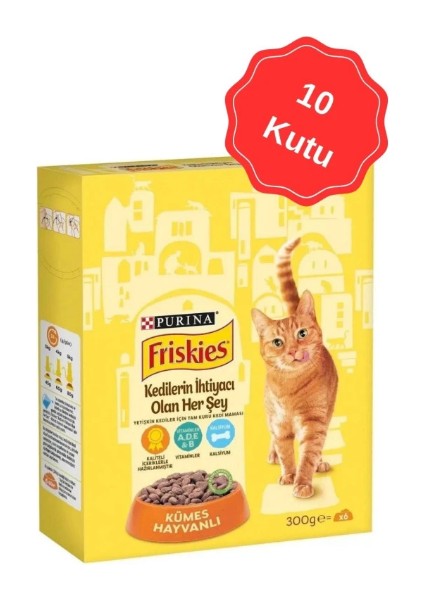 Tavuklu 10 x 300 gr Yetiskin Kuru Kedi Maması