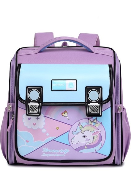 Karikatür Anime Moda Ilkokul Öğrencisi Yatay Versiyon Hepsi Bir Arada Yük Azaltıcı Omurga Koruma Okul Çantası (Yurt Dışından)