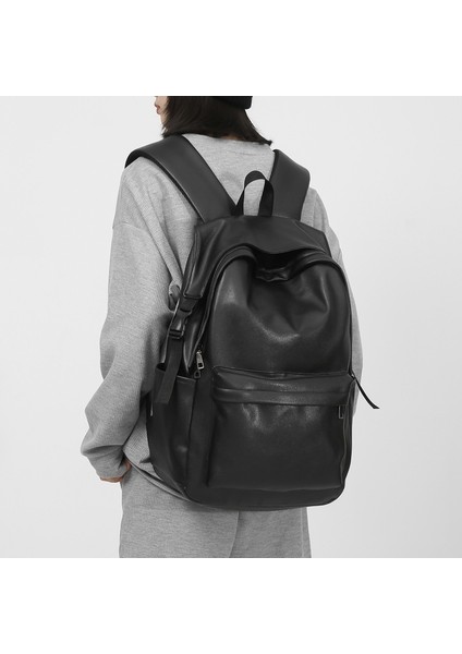 Düz Renk Sırt Çantası Büyük Kapasiteli Rahat Yeni Sırt Çantası Erkek ve Kadın Aynı Stil Okul Çantası (Yurt Dışından)