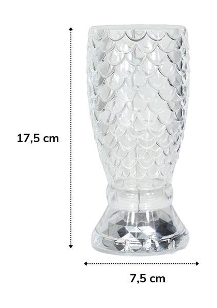 Balık Süzgeç Model USB Şarjlı Kumandalı 16FARKLI Işık Modlu Masa Üstü Kristal Akrilik LED (4490)