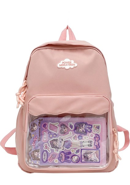 Jk Ağrılı Çanta Basit Vadi Bebek Çift Kullanımlı Sırt Çantası Japon Tarzı Ins Kız Şeffaf Sırt Çantası Yumuşak Kız Öğrenci Okul Çantası Bebek Çantası (Yurt Dışından)