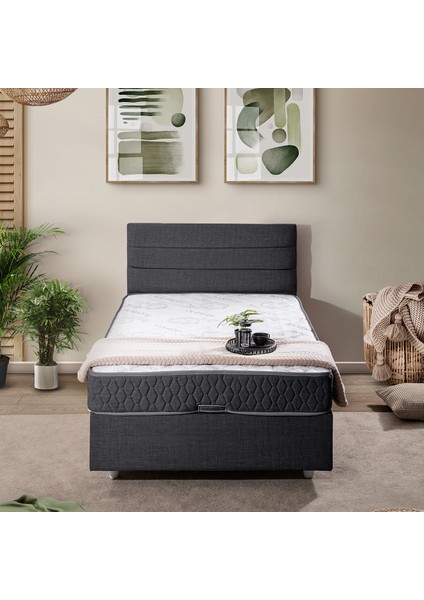 Sofia Tek Kişilik Baza Başlık Comfort Yatak Seti - Antrasit fiyatları