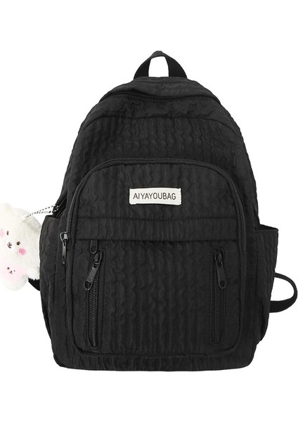 Düz Renkli Harflerle Sevimli ve Taze Öğrenci Sırt Çantası, Basit ve Tatlı Kız Sırt Çantası (Yurt Dışından)