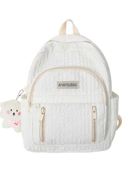 Düz Renkli Harflerle Sevimli ve Taze Öğrenci Sırt Çantası, Basit ve Tatlı Kız Sırt Çantası (Yurt Dışından)