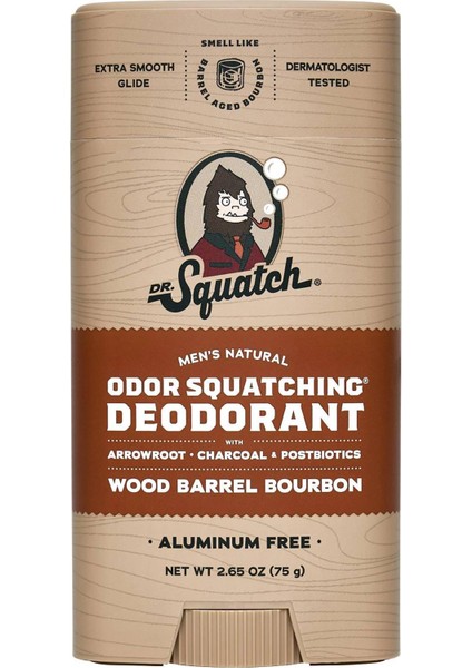 Dr.squatch Wood Barrel Bourbon Alüminyumsuz Stick Deodorant 75GR