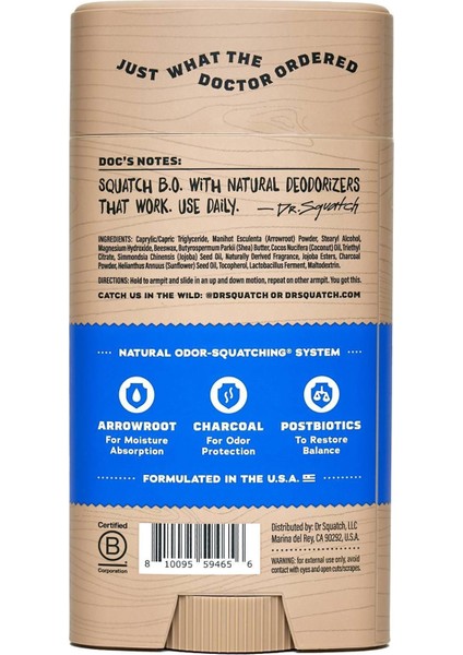 Dr.squatch Fresh Falls Alüminyumsuz Stick Deodorant 75GR fiyatları