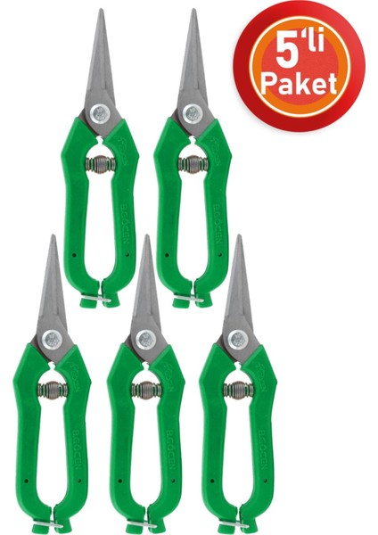 Tekno Trust Göcen (5 Adet ) Narenciye Üzüm Bağ Budama Makası 19 cm (Yeni)