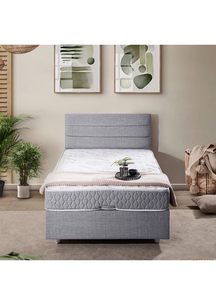 Sofia Tek Kişilik Baza Başlık Comfort Yatak Seti - Açık Gri fiyatları