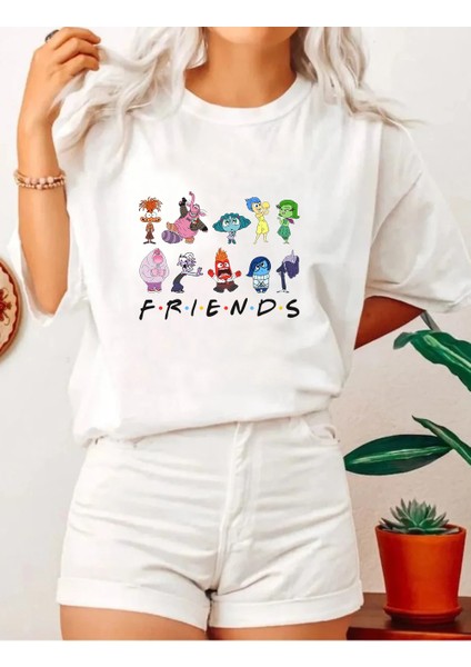 Ters Yüz Friends Beyaz T-Shirt
