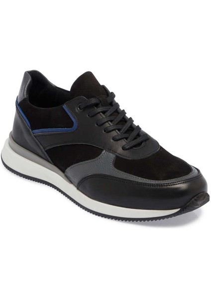 Siyah Hakiki Deri Erkek Sneaker - E24I1AY56852-A23