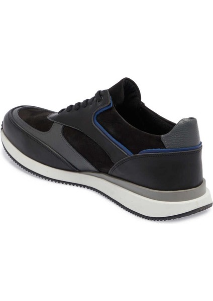 Siyah Hakiki Deri Erkek Sneaker - E24I1AY56852-A23