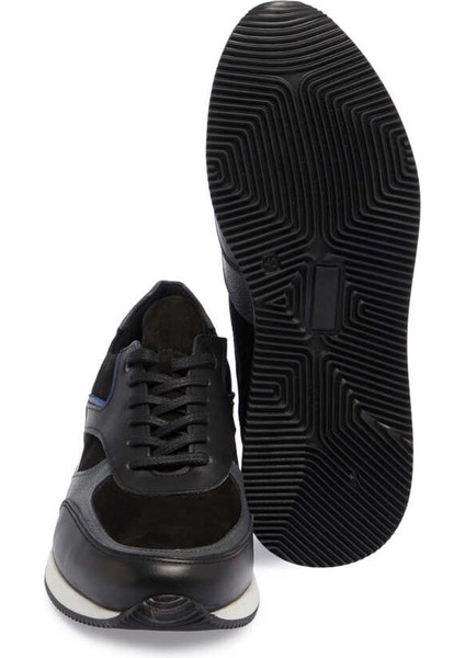 Siyah Hakiki Deri Erkek Sneaker - E24I1AY56852-A23