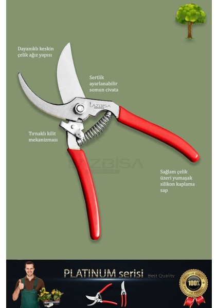 Tekno Trust 90-99 Bağ Makası Budama Makası Bağ Bahçe Makası Ağaç Dal Budama Makası 1 Paslanmaz Çelik modelleri