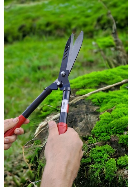 Tekno Trust 1 Çim Kesme Makası Kaymaz Sap Budama Makası Çim Çit Kesme Dal Budama Çimen Makası 52 cm 30-39 Çelik