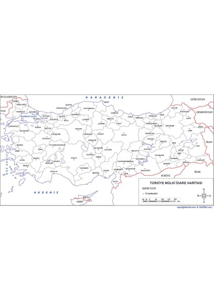 A3 Boy Türkiye Mülki Idare Haritası 10 Adet