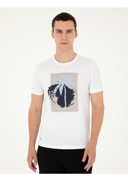 Erkek Beyaz Slim Fit Tişört 50285385-VR013 modelleri