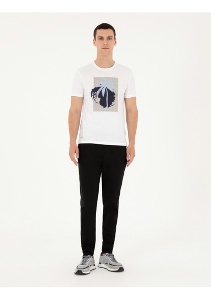 Erkek Beyaz Slim Fit Tişört 50285385-VR013 fırsatları