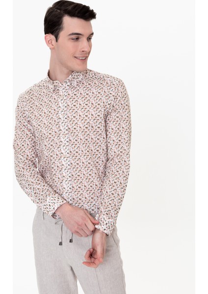 Erkek Haki Regular Fit Uzun Kollu Gömlek 50248485-VR027