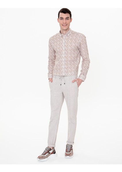 Erkek Haki Regular Fit Uzun Kollu Gömlek 50248485-VR027 fırsatları