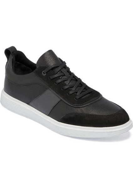 Siyah Hakiki Deri Erkek Sneaker - E24I1AY56842-A23