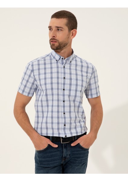 Erkek Açık Mavi Regular Fit Kısa Kollu Gömlek 50249743-VR003