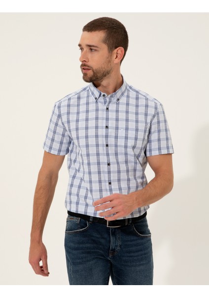 Erkek Açık Mavi Regular Fit Kısa Kollu Gömlek 50249743-VR003