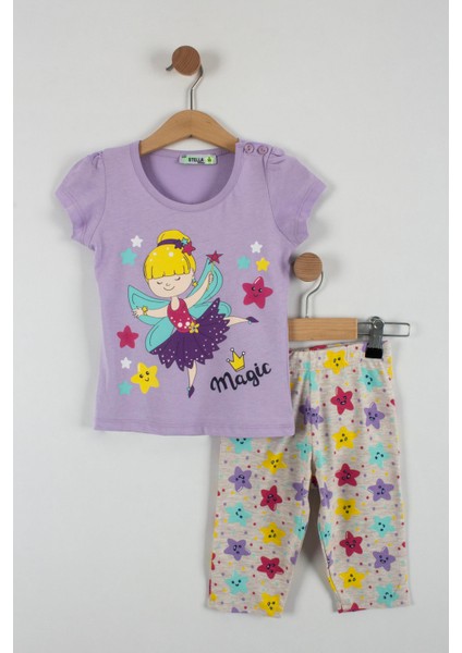 Magic Yıldız Baskılı Kız Çocuk Yazlık Alt Üst Takım