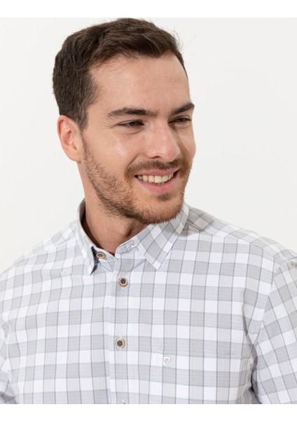Erkek Gri Regular Fit Kısa Kollu Gömlek 50249666-VR024