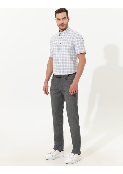 Erkek Gri Regular Fit Kısa Kollu Gömlek 50249666-VR024