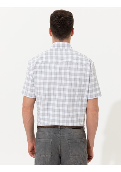 Erkek Gri Regular Fit Kısa Kollu Gömlek 50249666-VR024