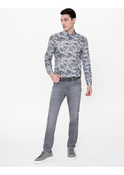 Erkek Haki Slim Fit Uzun Kollu Gömlek 50250957-VR027