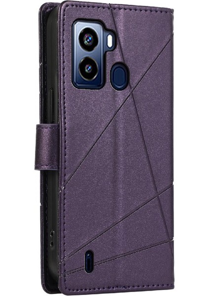 Tecno Pop 6 Kickstand Üç Kart Yuvaları Için Flip Case Şok Emici (Yurt Dışından)