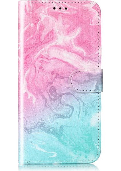 Iphone 15 Için Flip Case Pro Max Mermer Desen Pu Deri Cüzdan Tam Kart (Yurt Dışından)