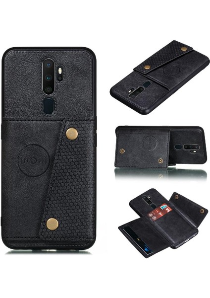 Oppo A5 2020 Kickstand Cüzdan Kılıf Için Cüzdan Kılıf Buit Demir Darbeye Dayanıklı (Yurt Dışından)