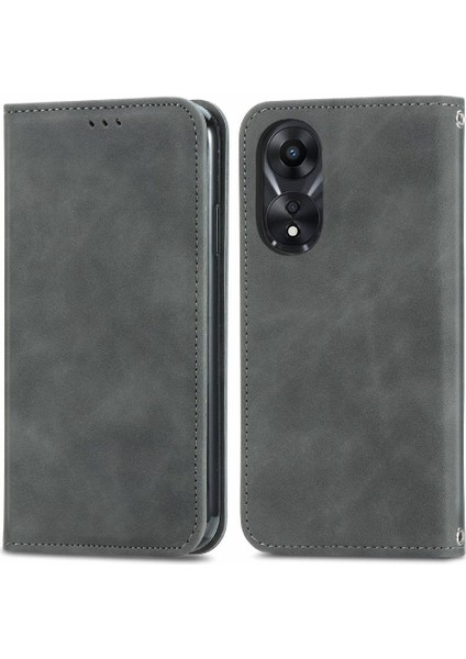Oppo A78 4g Için Flip Case Basit Iş Deri Kılıf Cüzdan Kapak Çevirin (Yurt Dışından)