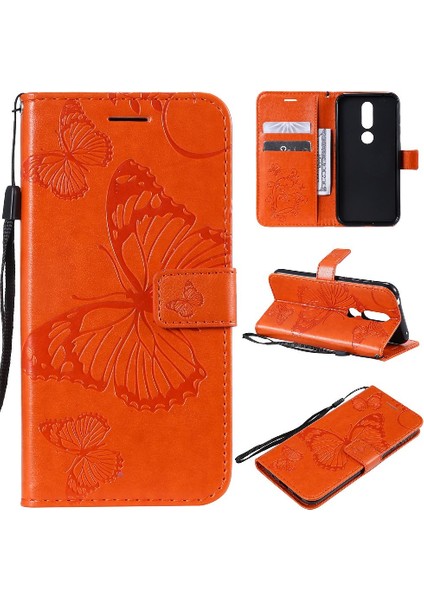 Nokia 4.2 Için Flip Case Darbeye Kapak Kart Yuvası Pu ile Kickstand Çevirin (Yurt Dışından)