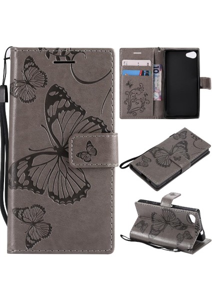 Sony Xperia Z5 Mini Flip Kickstand Pu Deri Manyetik Kapak Için Flip Case (Yurt Dışından)