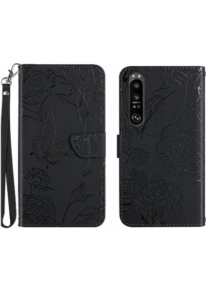 Sony Xperia 1 Vi Çiçekler ve Kelebekler Için Flip Case Pu Deri Flip (Yurt Dışından)