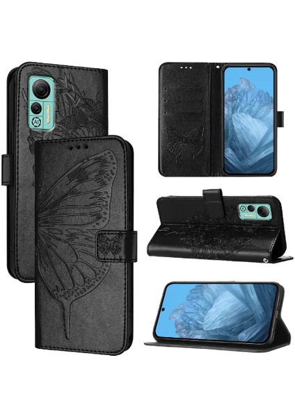 Ulefone Not 14 Premium Deri Kabartma Kelebek Manyetik Kapak Için Kılıf (Yurt Dışından)