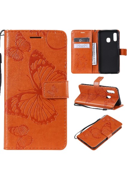 Kart Yuvası Standı Pu ile Samsung Galaxy A20E Darbeye Kapak Için Flip Case (Yurt Dışından)