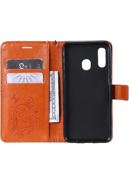 Kart Yuvası Standı Pu ile Samsung Galaxy A20E Darbeye Kapak Için Flip Case (Yurt Dışından) modelleri