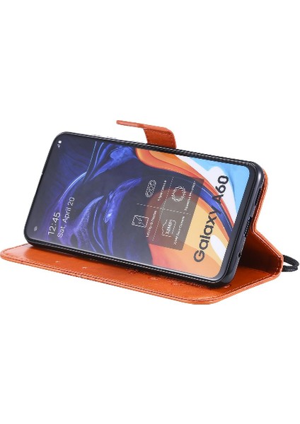 Kart Yuvası Standı ile Samsung Galaxy A60 Için Kılıf Pu Deri Flip Kickstand (Yurt Dışından)