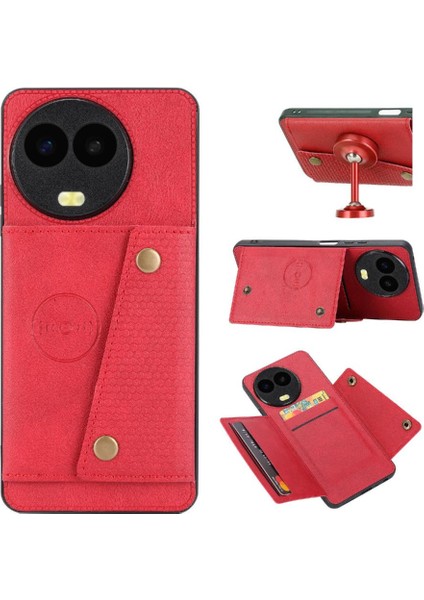 Realme 11 Kickstand Kart Tutucu Buit Için Cüzdan Durumda Demir Darbeye Dayanıklı (Yurt Dışından)