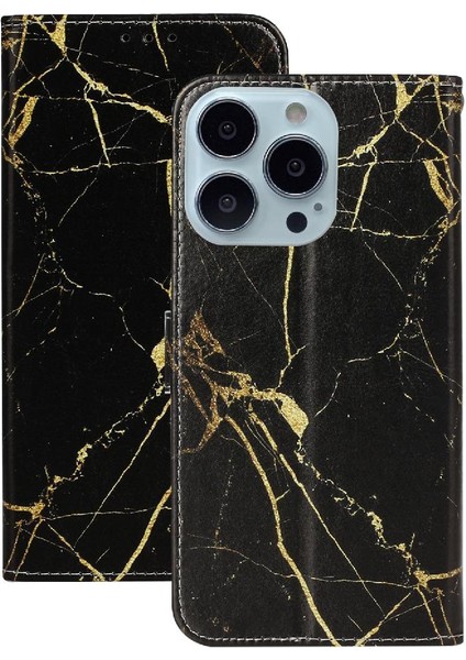 Iphone 13 Için Flip Case Pro Max Mermer Desen Tam Koruma Pu Deri (Yurt Dışından)