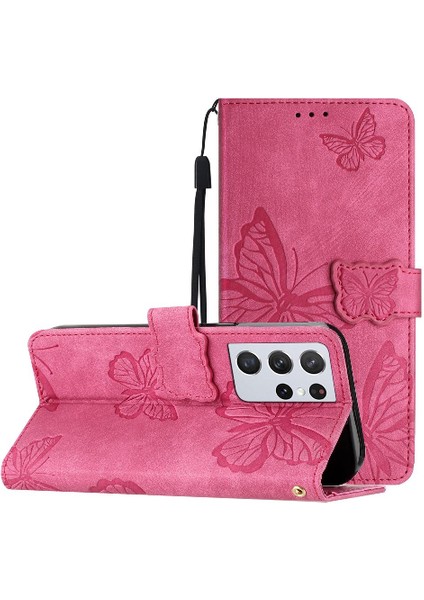 Samsung Galaxy S21 Ultra Manyetik Kapatma Kart Yuvaları Tutucu Için Flip Case (Yurt Dışından)
