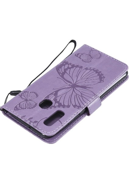 Kart Yuvası Standı Pu ile Samsung Galaxy A20E Darbeye Kapak Için Flip Case (Yurt Dışından) modelleri